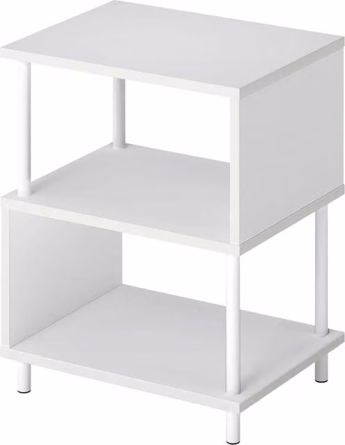 VOGREX 3-Tier Modern White Storage Side End Table W/D/H: 40 x 30 x 50 cm – 1