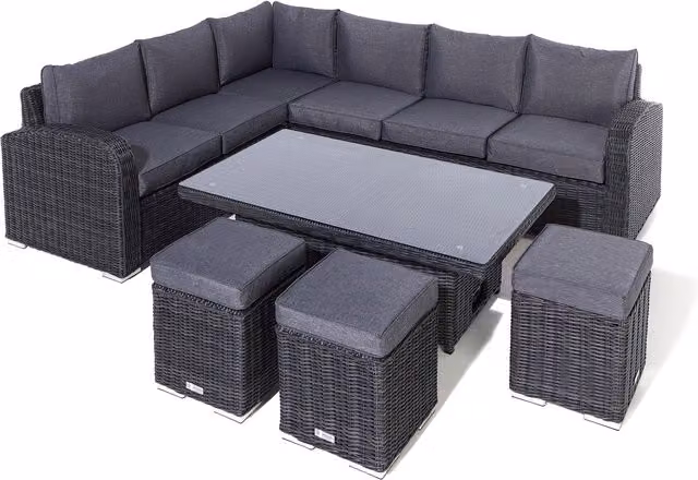 Rowlinson Thornbury Corner Rattan Dining Set in Grey