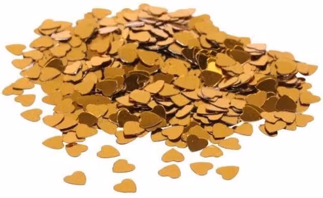 KDMD Gold Metallic Heart Confetti 12 Pack for Tabletop Decorations