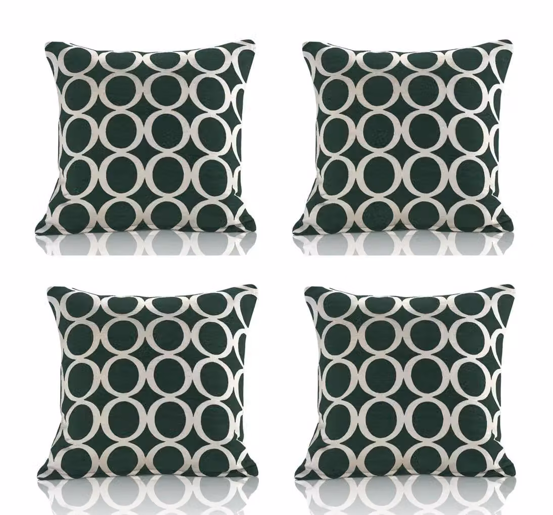 Luxor Living Chenille Cushion Set of 4 in Green, W/D/H: 45 x 45 x 45 cm – 2