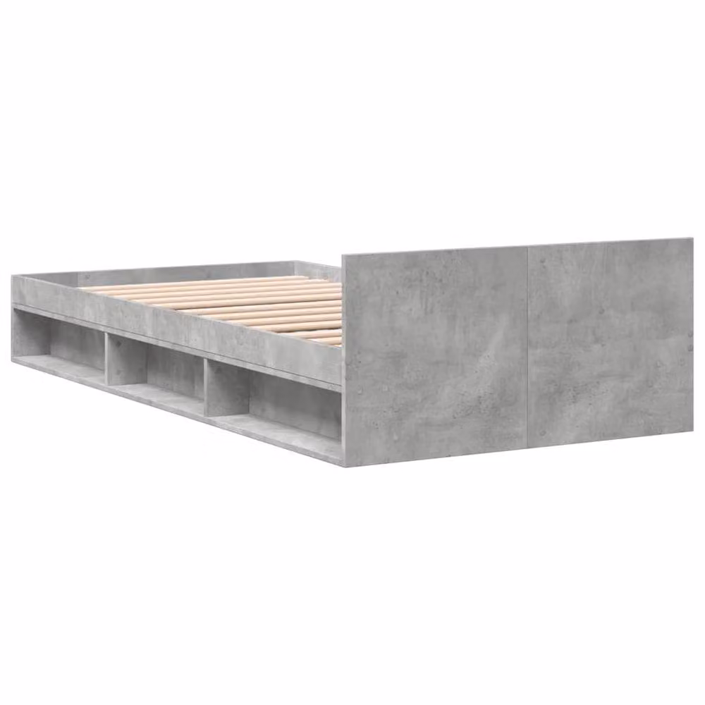 Berkfield Home Modern Single Bed Frame with Drawer in Concrete Grey, W/D/H: 90 x 190 x 45 cm – 3