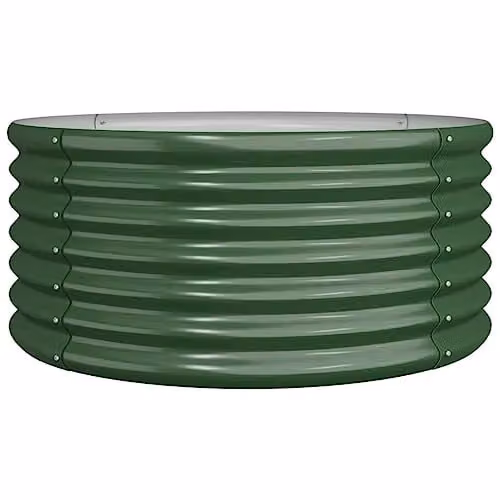 vidaXL Green Galvanised Steel Garden Planter W/D/H: 80 x 80 x 36 cm – 1
