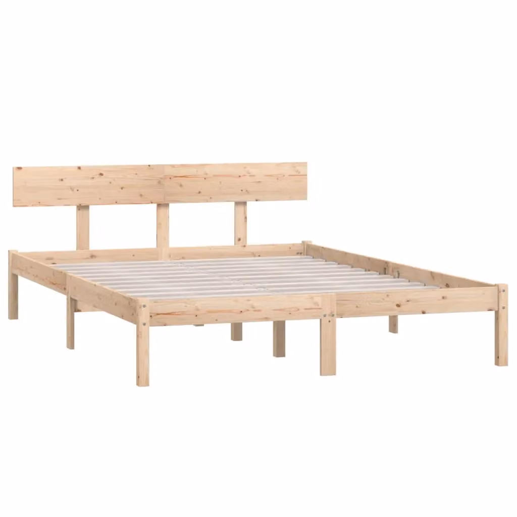 Berkfield Home Solid Wood Pine Bed Frame, Brown, W: 160 cm, D: 200 cm