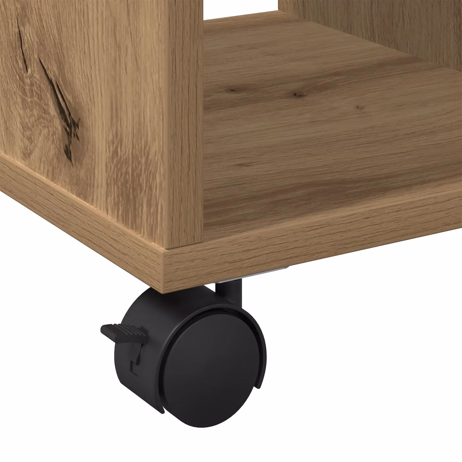 Berkfield Home Artisan Oak Side Table on Wheels in Brown, W/D/H: 50 x 30 x 55 cm – 5