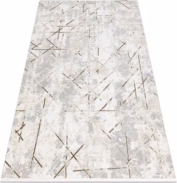 RugsX Duke Abstract Modern Yellow Rug with High-Low Effect and Fringes, W: 80 cm, L: 150 cm