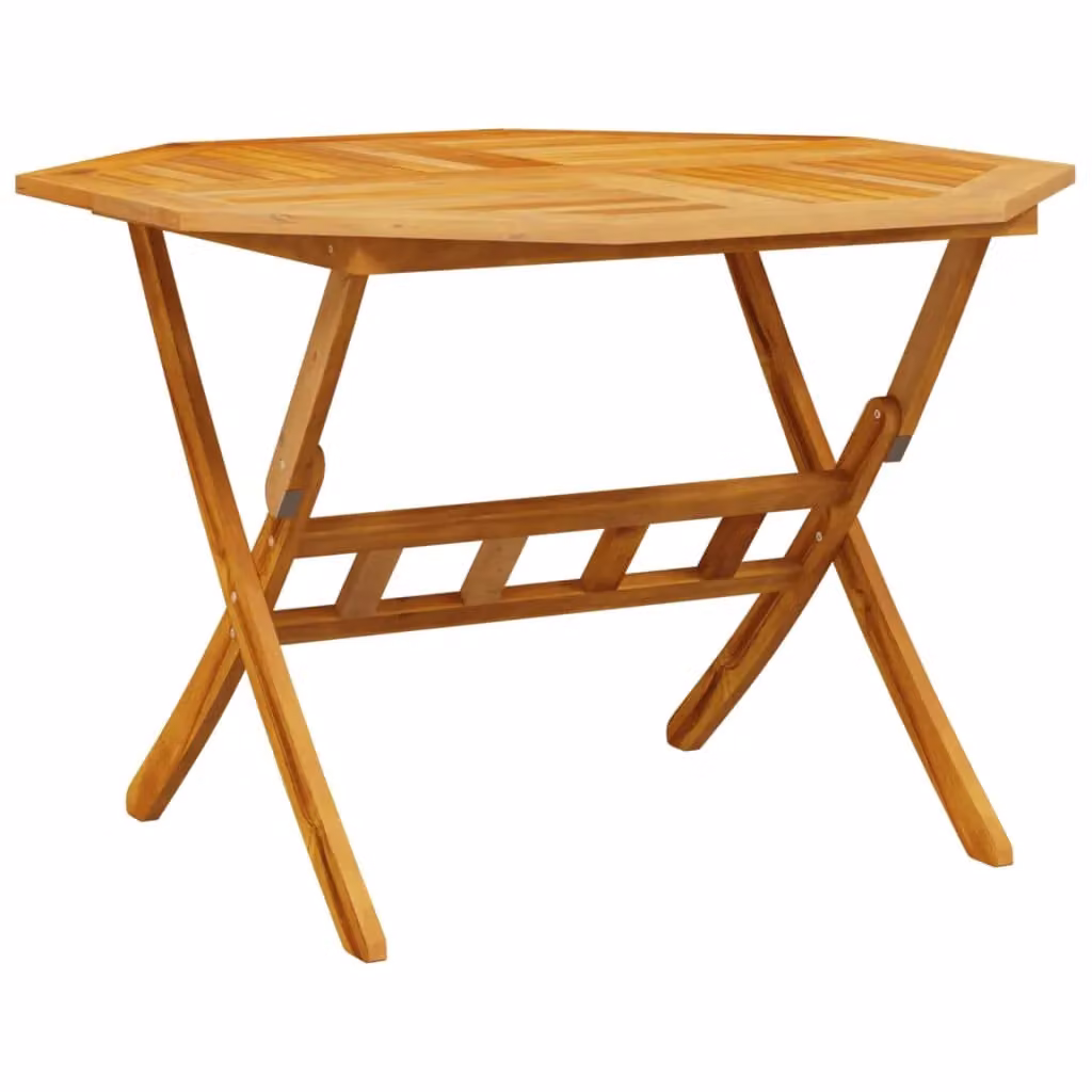 Berkfield Home Folding Garden Table in Brown Oiled Acacia Wood, W: 110 cm, D: 75 cm – 2