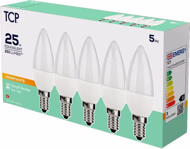TCP LED Candle E14 Bulbs, Warm White
