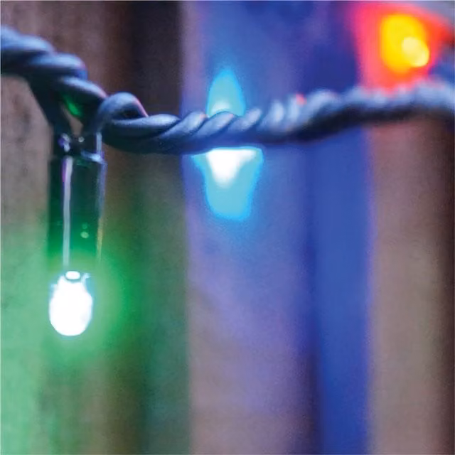 Xmas Haus RGB Colour Changing LED String Lights, Black Rubber, IP65, 40 LED, 5m – 1