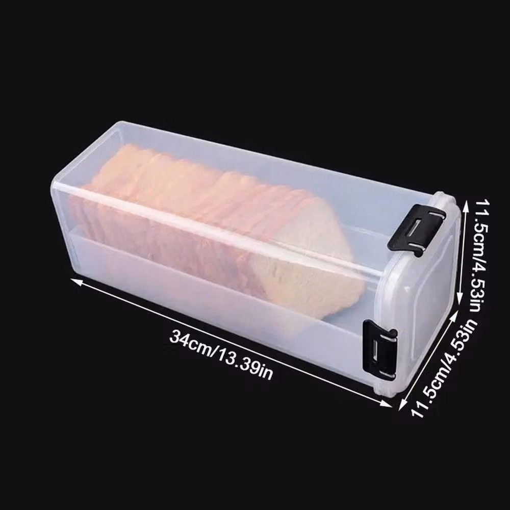 PAWNORA Bread Bin with Drawer Tray in Transparent Plastic, W: 38.7 cm, D: 38.7 cm, H: 16.1 cm – 2