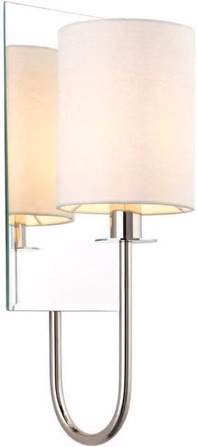Netlighting PISA Dimmable Contemporary Silver Wall Lamp with Fabric Shade