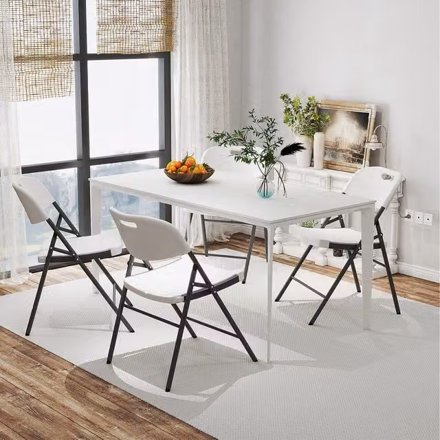 Costway Set of 4 Modern Stackable Portable Side Chairs in White