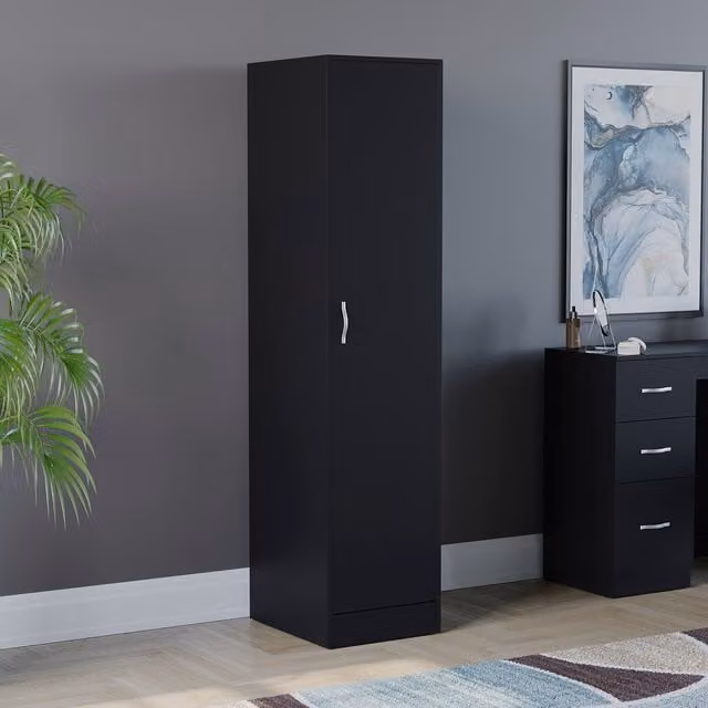 Vida Designs Riano Modern 1 Door Wardrobe in Matt Black