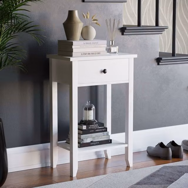 Vida Designs Windsor Wooden Console Table with Drawers in White