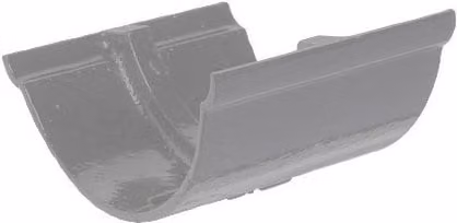 Hargreaves Premier Cast Iron Beaded Half Round Gutter Union, 150mm, Grey Primed