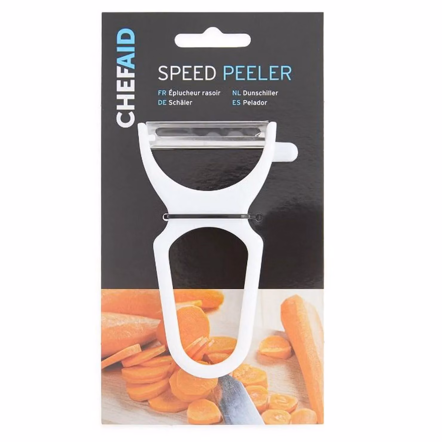 Chef Aid White Peeler with Stainless Steel Blade and Plastic Handle – 2