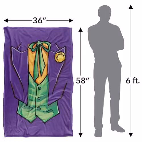 Warner Bros. Batman Joker Costume Super Soft Fleece Throw Blanket, Multicolour, W: 91.44 cm, L: 147 cm – 4