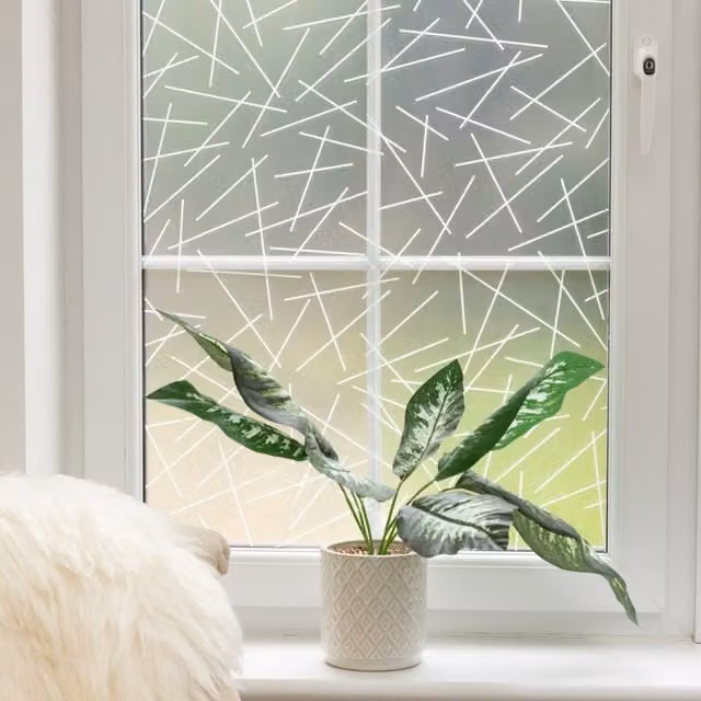 dc fix Mikado Static Cling Privacy Vinyl Window Wrap, White, W: 90 cm, L: 1.5 m
