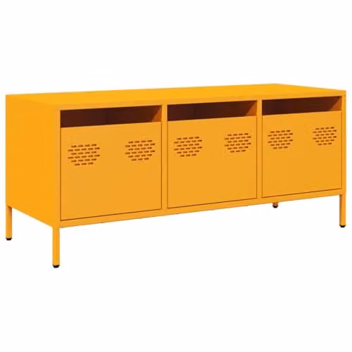 vidaXL Industrial TV Cabinet in Mustard Yellow, W/D/H: 101.5 x 39 x 43.5 cm
