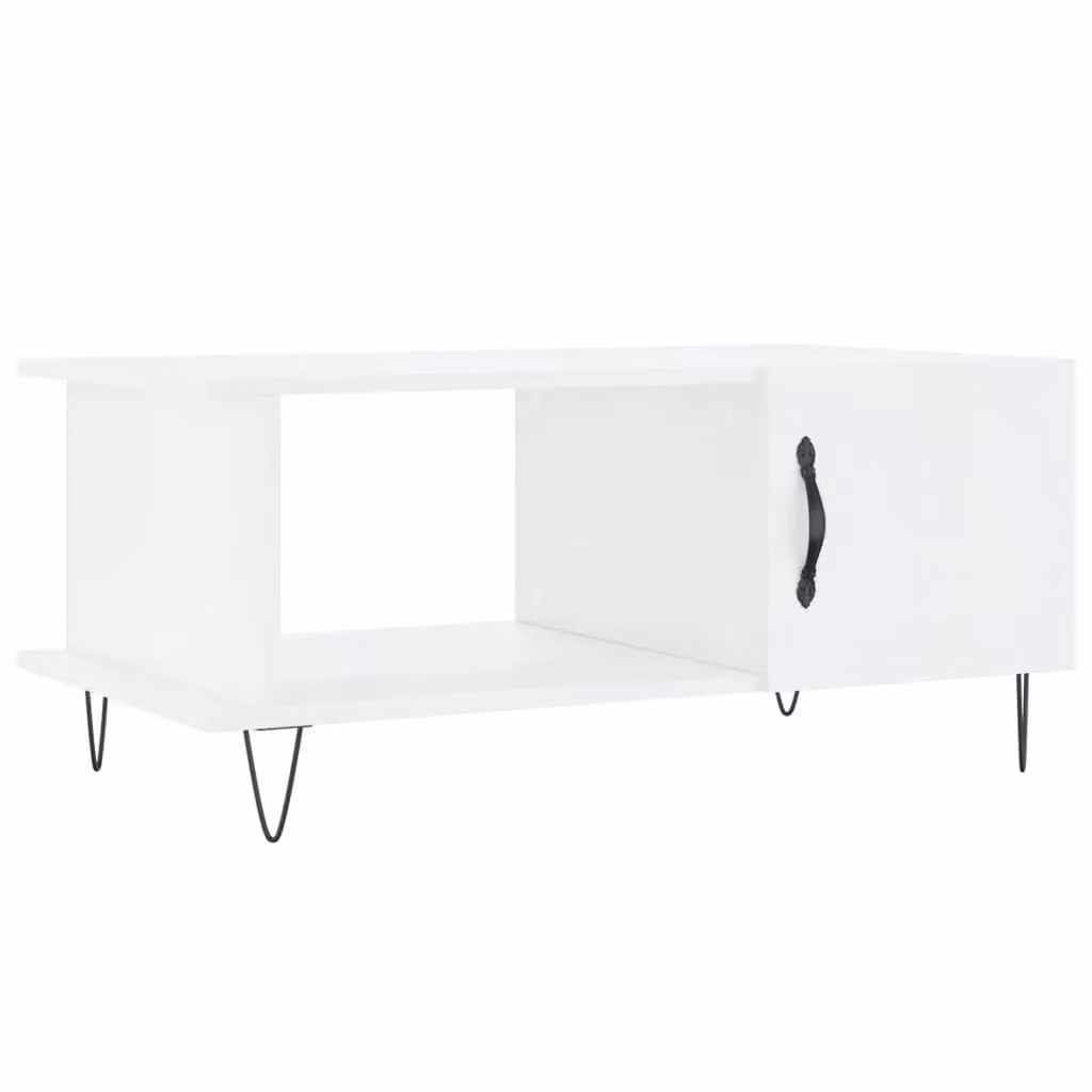 Berkfield Home Modern Rectangular Coffee Table in High Gloss White, W/D/H: 90 x 50 x 40 cm – 2
