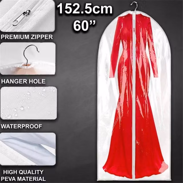 PAWNORA Transparent Long Dress Suit Covers, 152.5 cm – 1