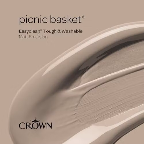 Crown Picnic Basket Easyclean Matt Emulsion Paint, Beige, 2.5 l – 3