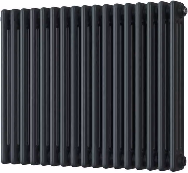 UK Radiators Alpha 3 Column Horizontal Traditional Cast-Iron Style Radiator in Anthracite, W: 777 mm, H: 600 mm – 1