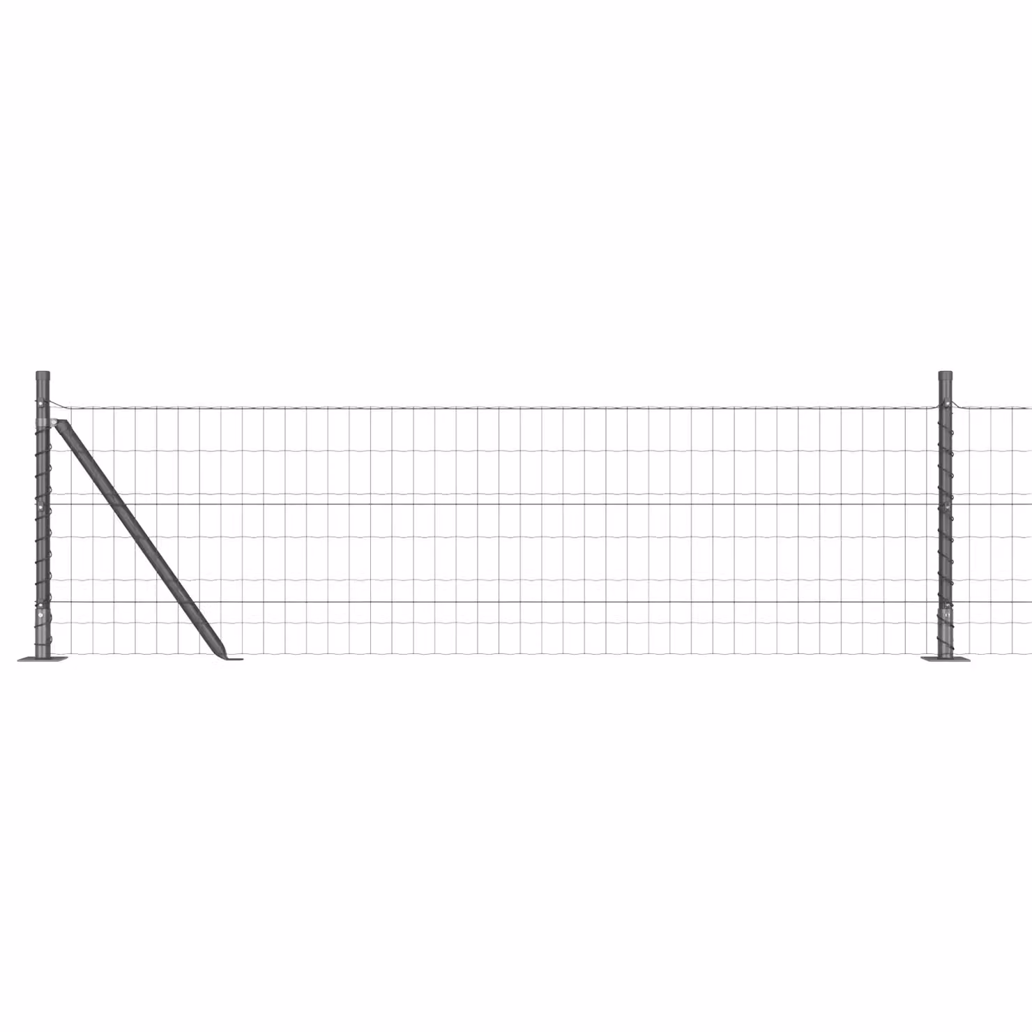 Berkfield Home Euro Fence with 13 Flanged Posts, Galvanised Steel, Silver, 0.6 x 50 m – 2