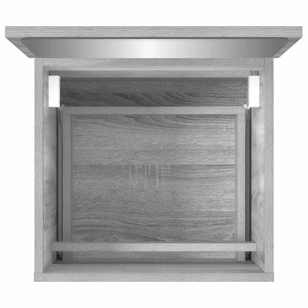 Berkfield Home Wall Mounted Grey Sonoma Bathroom Cabinet with Mirror and Internal Drawers – 4