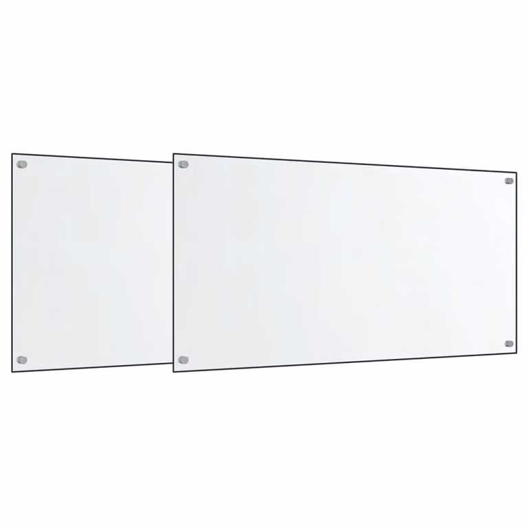 Berkfield Home Kitchen Backsplash, 2 Pack Transparent Black Tempered Glass, W: 80 cm, H: 50 cm
