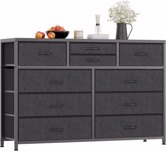 VOGREX 10 Drawer Freestanding Storage Organiser Unit in Black – 1