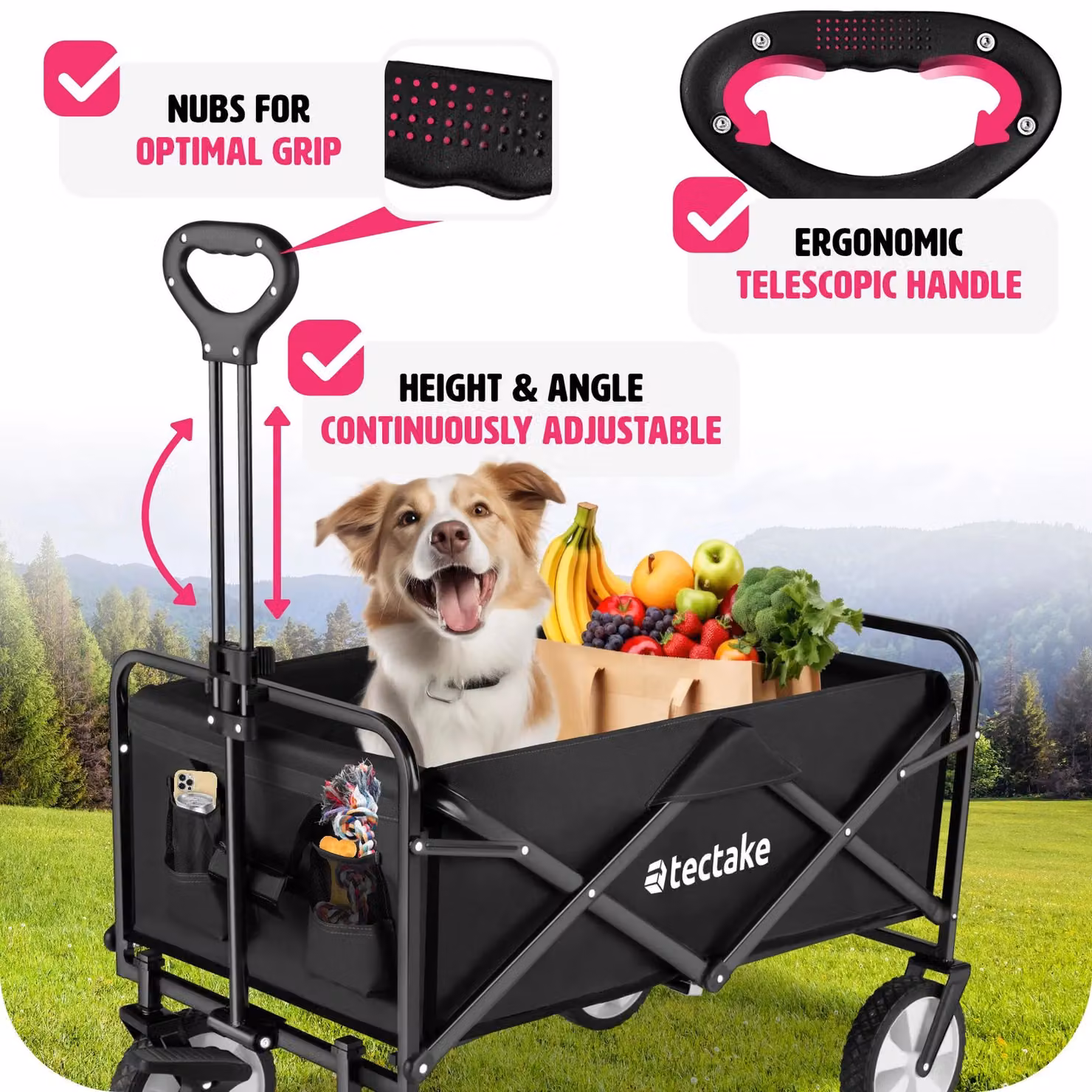 tectake Garden Trolley Leon in Black Steel – 9