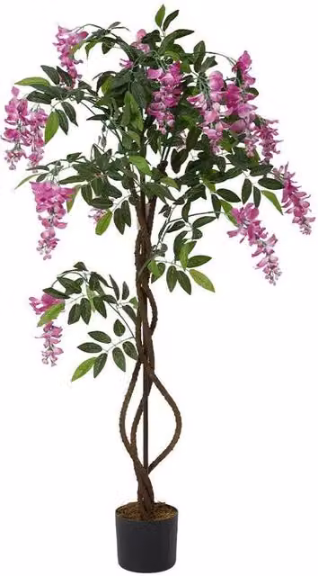 FLAVORA Pink Artificial Wisteria Blossom Tree – 1