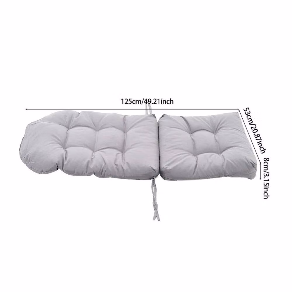 PAWNORA Chair Cushion in Light Grey, W: 125 cm, D: 53 cm, H: 8 cm – 1