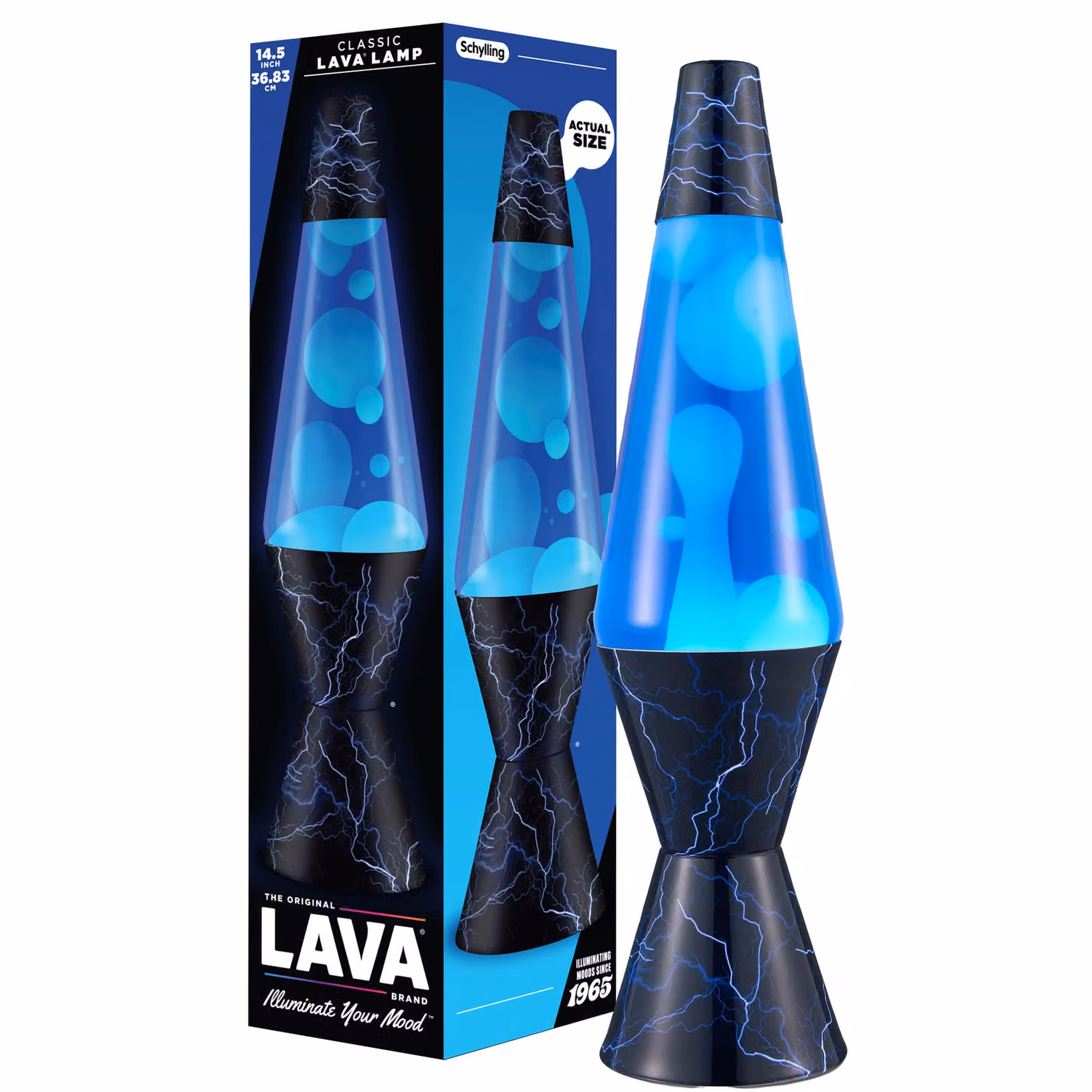 Menkind Blue Lightening Lava Lamp with White and Blue Liquid and Aluminium Base – 5