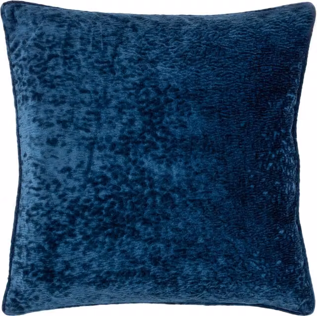 Make It A Home Ripple Pressed Velvet Piped Square Cushion in Blue