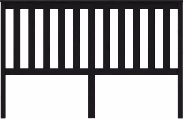 Berkfield Home Beautiful Black Solid Pine Wood Bed Headboard W/D/H: 166 x 6 x 101 cm