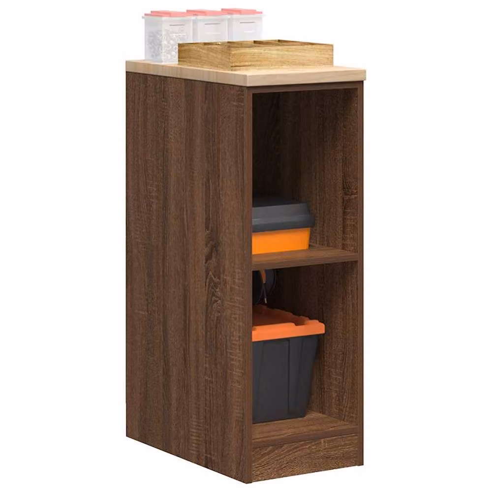 Berkfield Home Durable Garage Storage Cabinet in Brown Oak, Solid Wood and MDF, W/D/H: 30 x 51 x 85 cm – 2