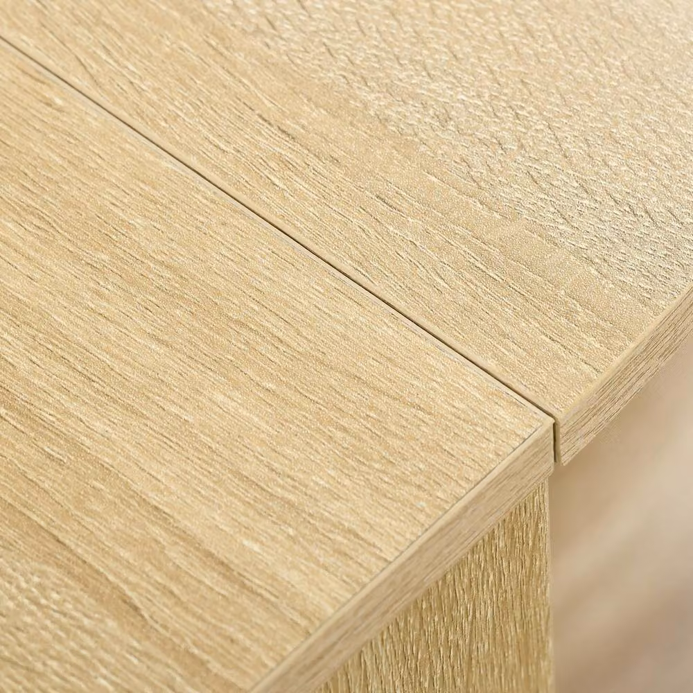VOGREX Oak Round Folding Drop Leaf Dining Table in Beige – 3