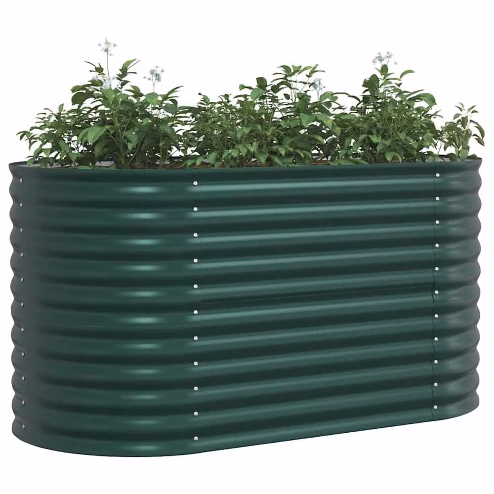 Berkfield Home Garden Green Galvanised Steel Raised Bed W/D/H: 160 x 80 x 81 cm – 3