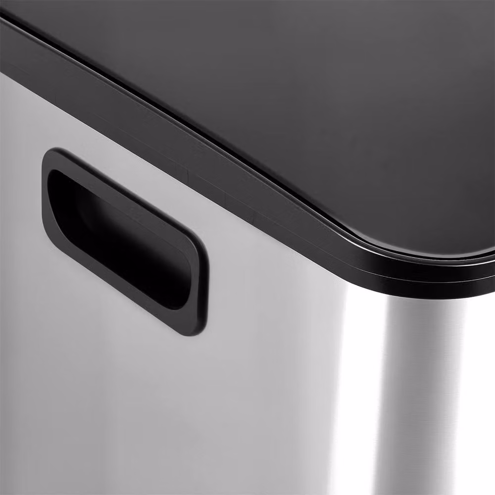 Toque 60L Stainless Steel Pedal Dustbin with Soft Close and Removable Inner Bucket in Silver – 7