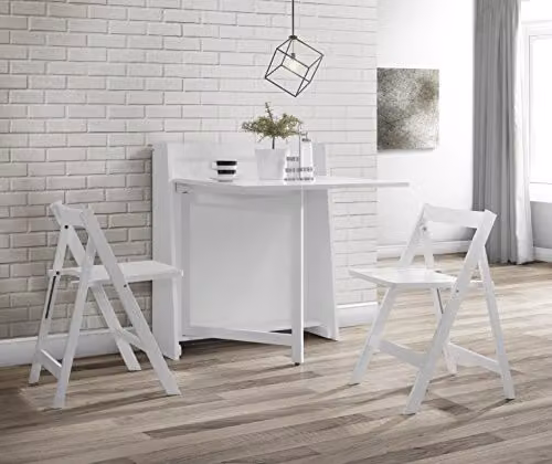 Julian Bowen Helsinki White Drop Leaf Dining Table and 2 Chair Set – 2