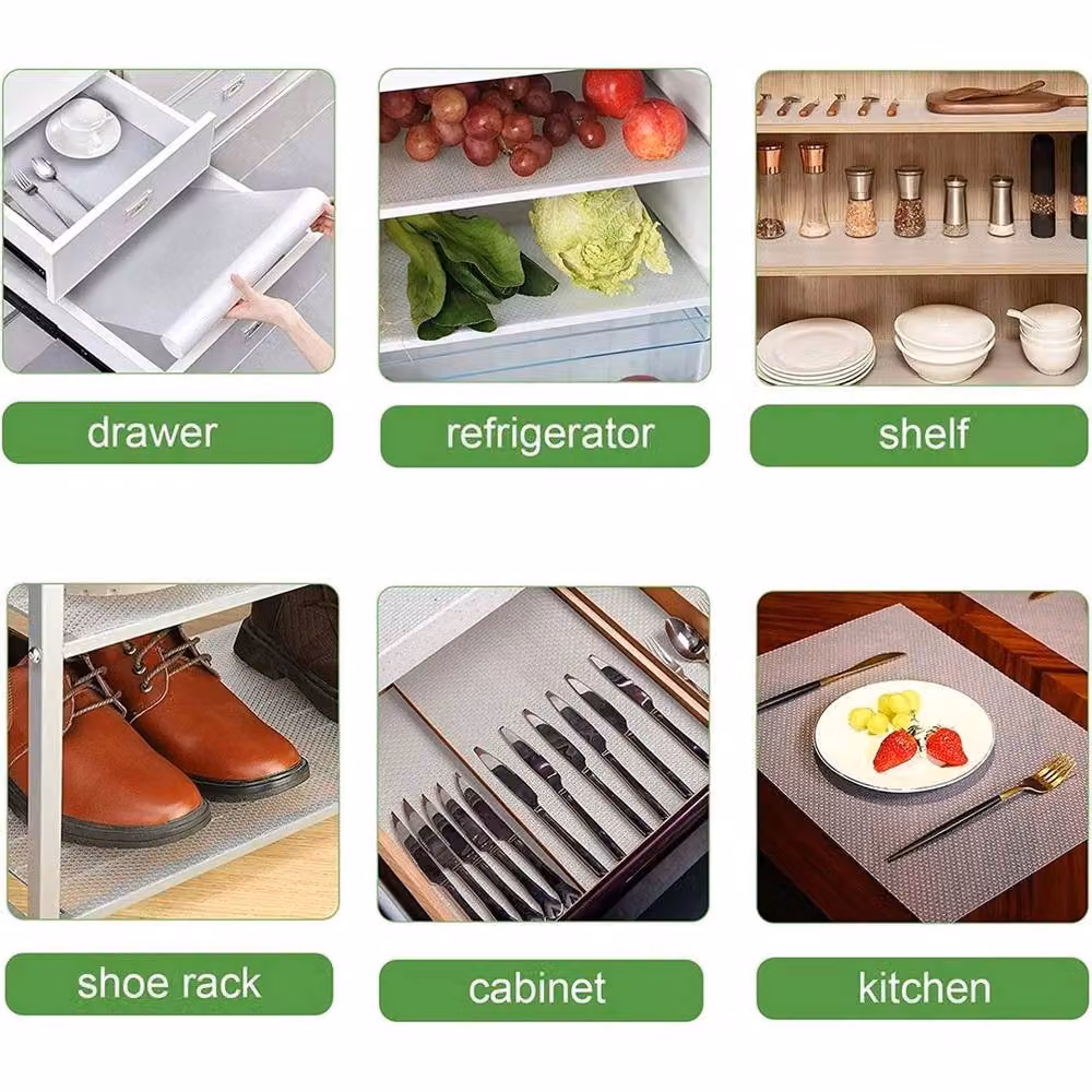 FLAVORA Non-Slip White Kitchen Cabinet Drawer Mat and Divider, W: 52 cm, L: 600 cm – 3