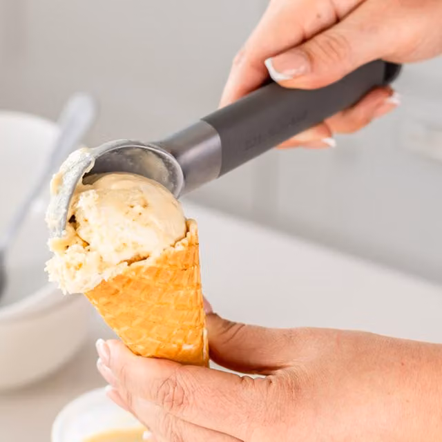 KitchenAid Ice Cream Scoop with Ergonomic Handle and Hanging Loop, Grey