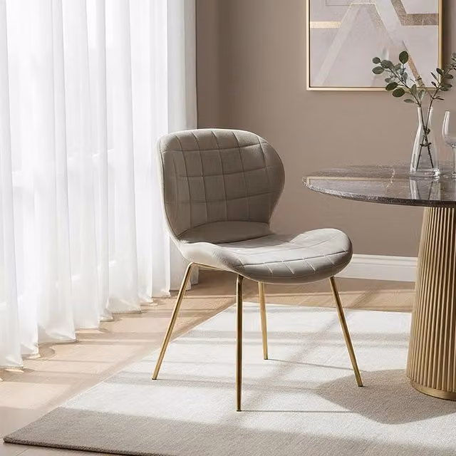 Orsina Warton Velvet Dining Chair in Gold, Brown and Beige – 2