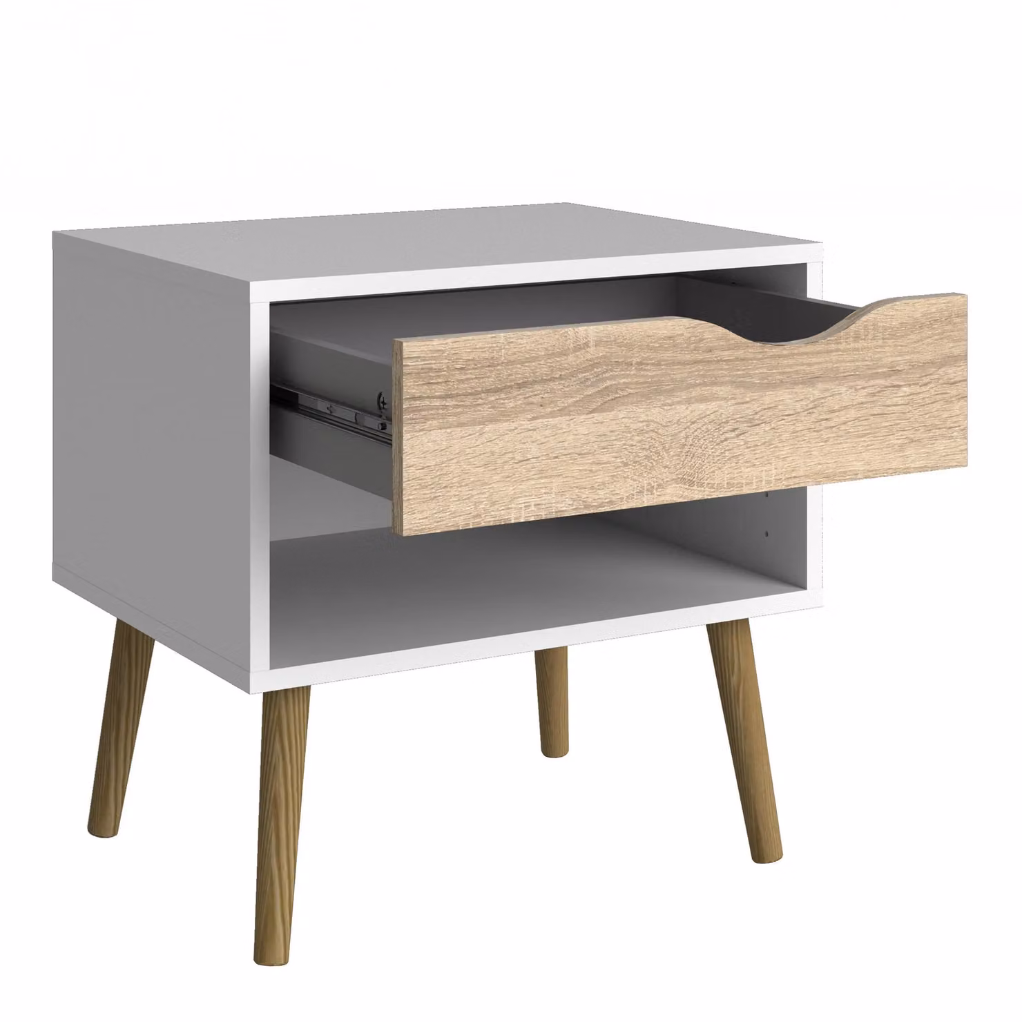 Furniture To Go Oslo 1 Drawer Bedside Cabinet in White – 2