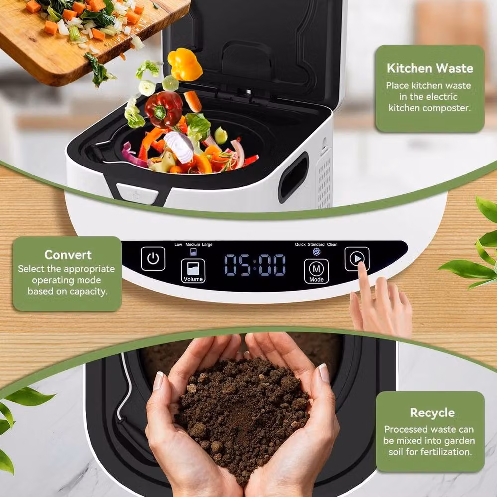 PAWNORA 4L Electric Kitchen Composter in White – 3