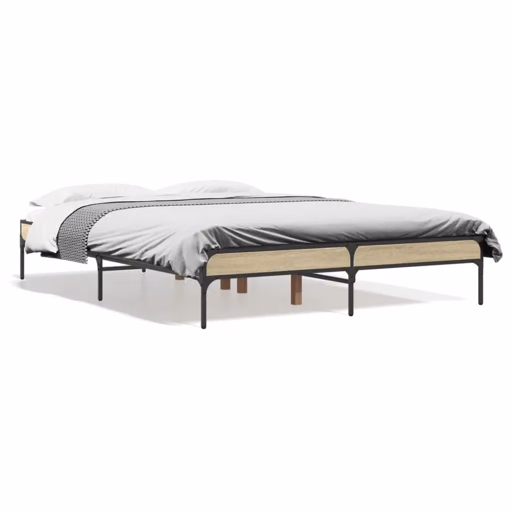 Berkfield Home Small Double Bed Frame in Sonoma Oak Brown, W/D/H: 120 x 200 cm – 2