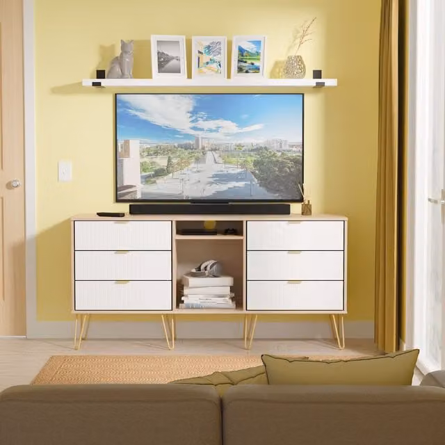 2 U Bexley Ready Assembled 6 Drawer Sideboard in Natural