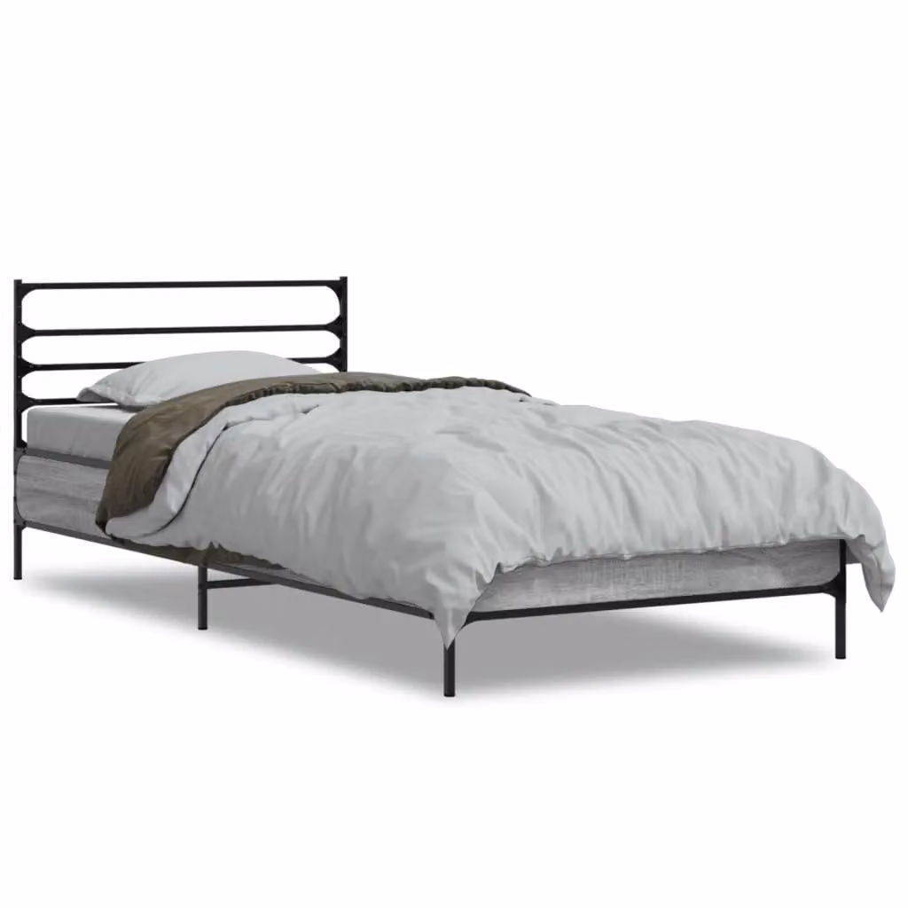 Berkfield Home Grey Sonoma Bed Frame without Mattress W/D/H: 100 x 200 cm – 2