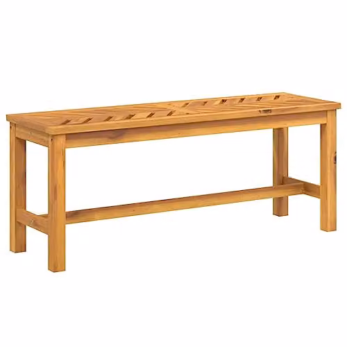 vidaXL Geometric Garden Bench in Brown Solid Acacia Wood, W: 110 cm, D: 45 cm, H: 35 cm